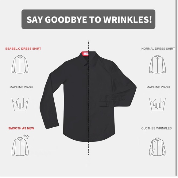 NWT Esabel.C Womens Button Down Long Sleeve Regular Fit Stretch Work Blouse - Picture 8 of 9